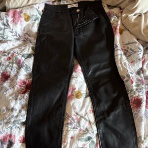 Mango Black pleather Leg Pants